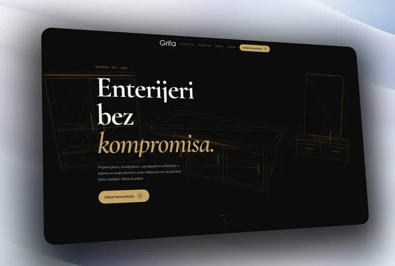 Grifa custom furniture website by LucastForge